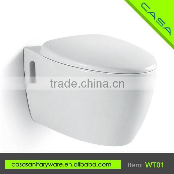 Modern design wall hung waterless clearly ceramic western toilet price for public places
