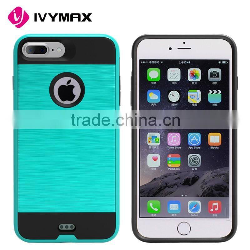 Rugged hard back shockproof phone case for iphone 7 plus hybrid plastic covers