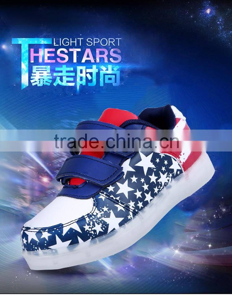 comfortable rechargeable changeable colors light up running sports casual shoes for kids JK-011