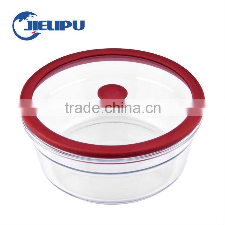 Silicone rim tempered glass lid