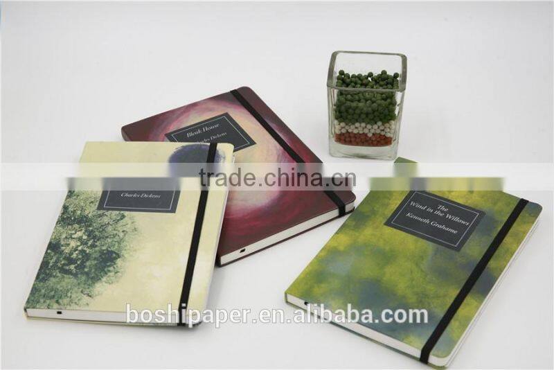 2015 high quality Printed PU softcover Elastic Band Journal notebook planner