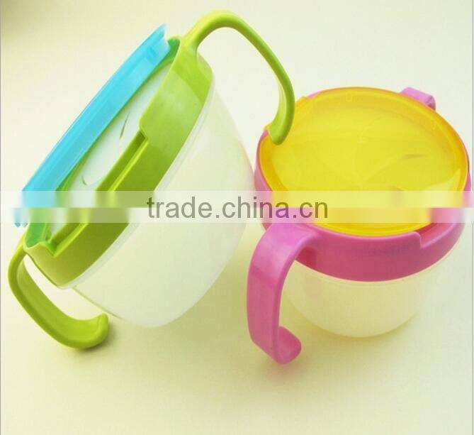 BPA free plastick baby snacks cup/baby snacks bowl with handle/baby cookies cup
