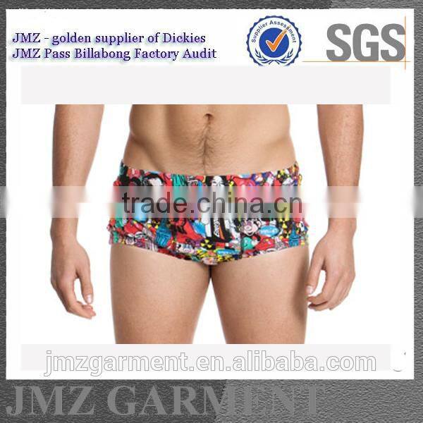 fire printing on boxer shorts for men cotton spandex oem/men swimwear