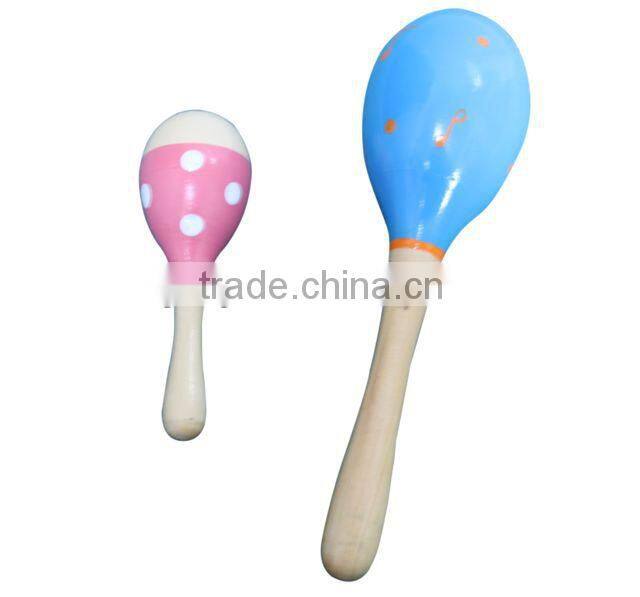 Multi Color wooden baby maracas musical toy