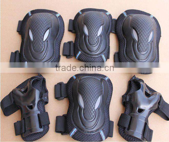 Different size skate board knee and elbow pads