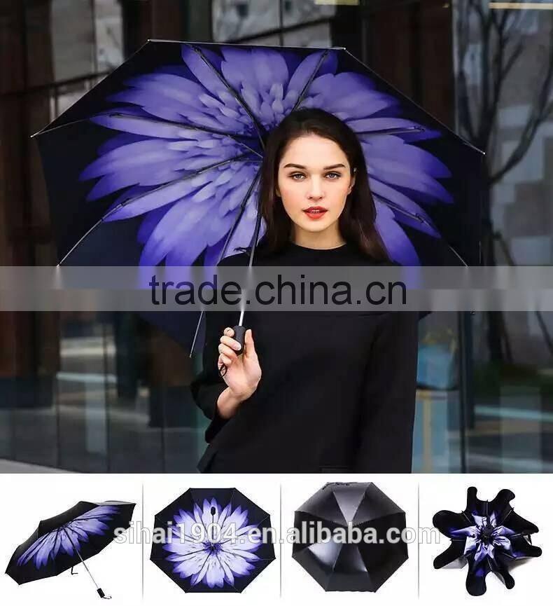 new arrival fashion lady mini black coated umbrella
