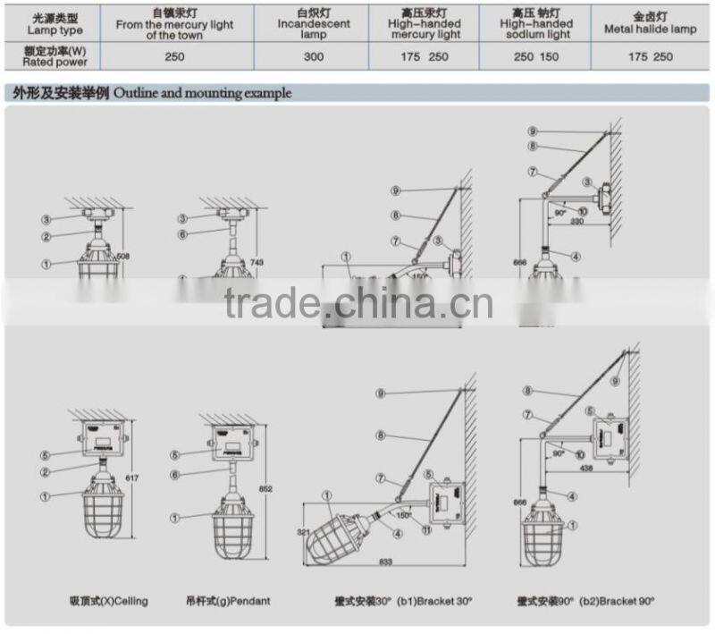 CBB56-250W flameproof explosion-proof lamp