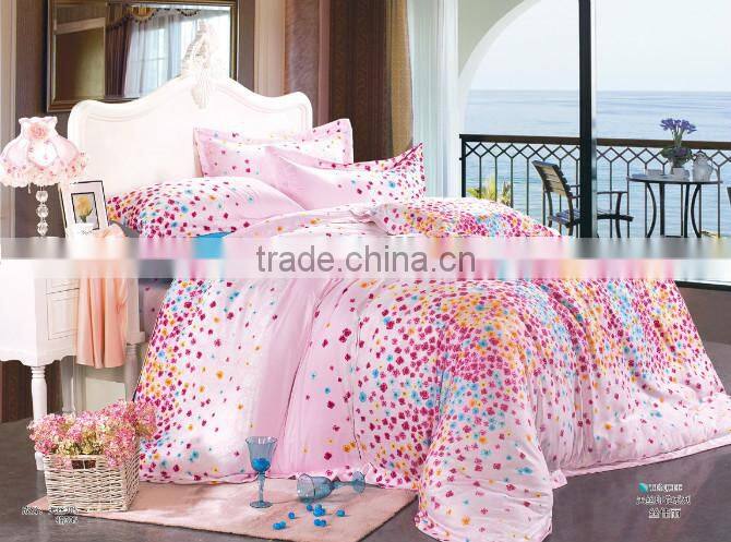 home use dots pattern blue color woven technics luxury tencel bedding set duvet cover set