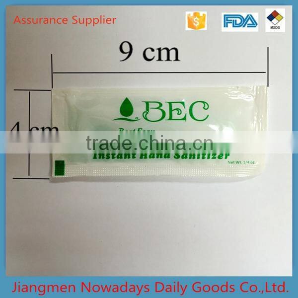 instant FDA mini alcohol gel sachet
