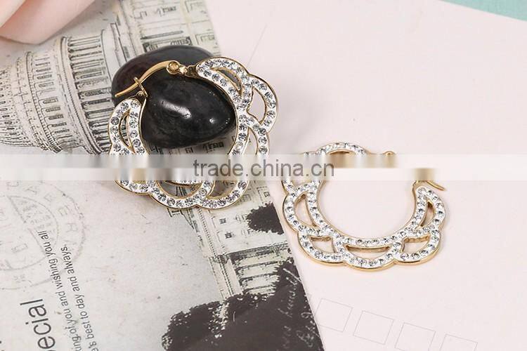 jewellery gold rose flower earrings women new 2016 latest gold earring designs