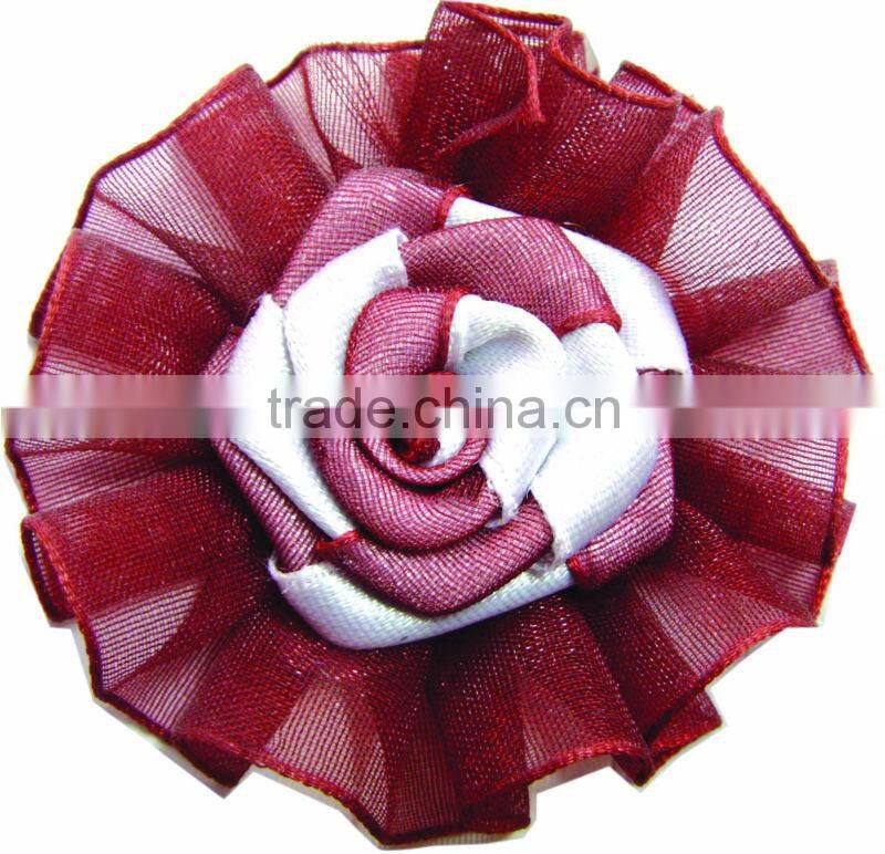 Handmade satin ribbon flower for hair accessories hair flower