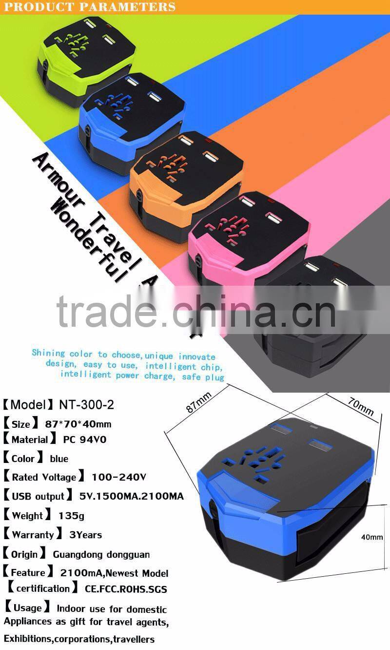 China Alibaba Hot Sale Universal Car Charger with Travel Adaptor and Wall Socket