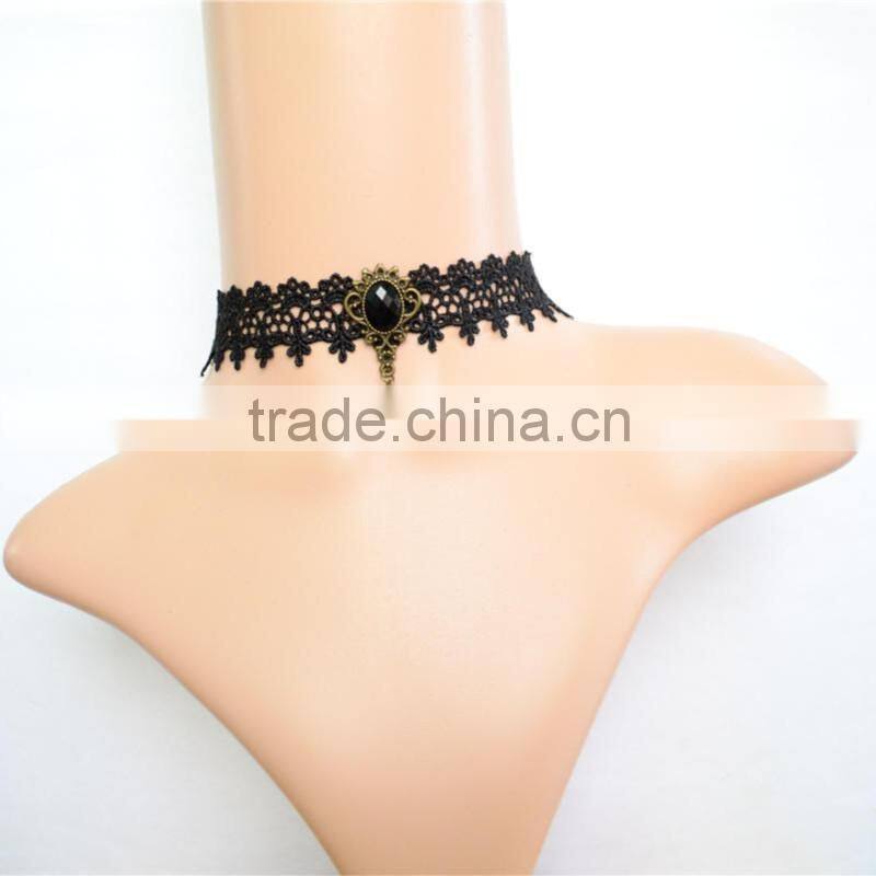 Gothic Punk necklace false collar accessoriesJewelry, Black Lace Vampire sexy Costume Jewelry Necklace