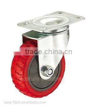 Polyurethane Medium Duty Threaded Stem Swivel Wheel Caster