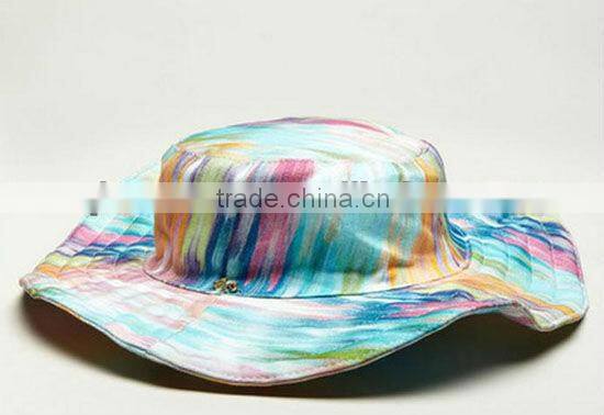 trendy colorful bucket hat floral beach hat long brim fashion cap