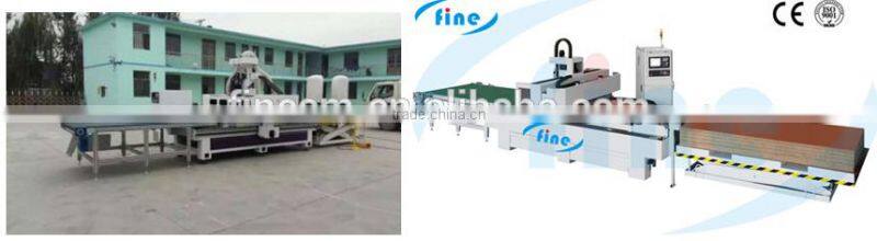 Professional Manfacturer factory MDF HDF FRP HPL solid wood board cutting machine/ auto-feeding unloading drilling cnc router