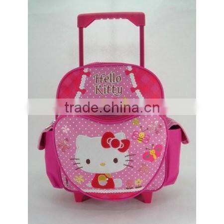 Small Rolling Backpack trolley school bags Garden New School Book Bag(YX-Z082)