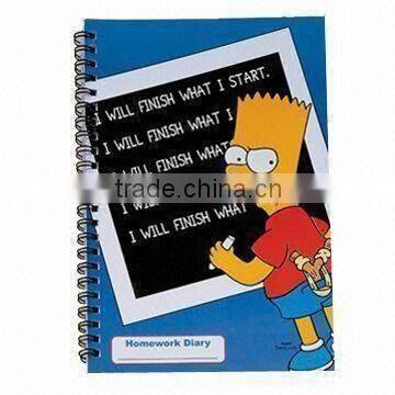 PP Cover Pop Spiral Notepad with Metal Buttons/ Paper Notebook With Double Wire Sprial