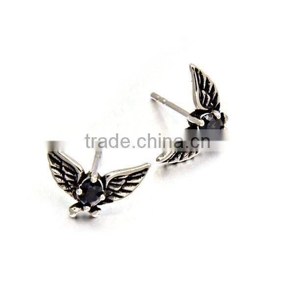 2016 Popular Silver Casting Animal Jewelry Mens Stainless Steel Punk Eagle Earrings
