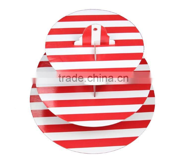 3 Tier Round Cake Cupcake Stand Cake Stand Green with Gold Line Birthday Wedding Party Display