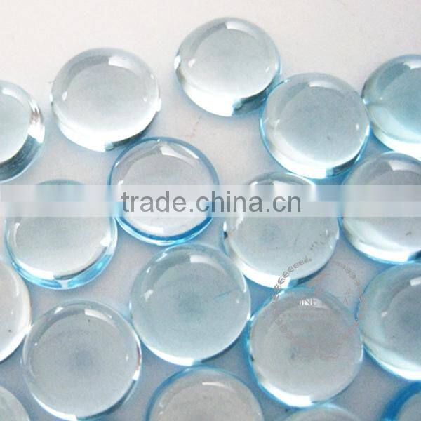 7.8-8mm round natural sky blue topaz semi precious loose stone gemstone DIY ring earrings pendant charm cabochon 4110109
