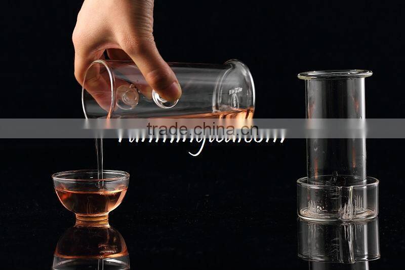 Borocilicate Tall Glass black Tea Maker With Two Round Handles&Glass filter