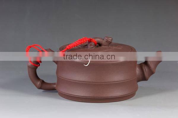 Bian Zhu Hu Bamboo Shape Yixing Purple Clay Teapot