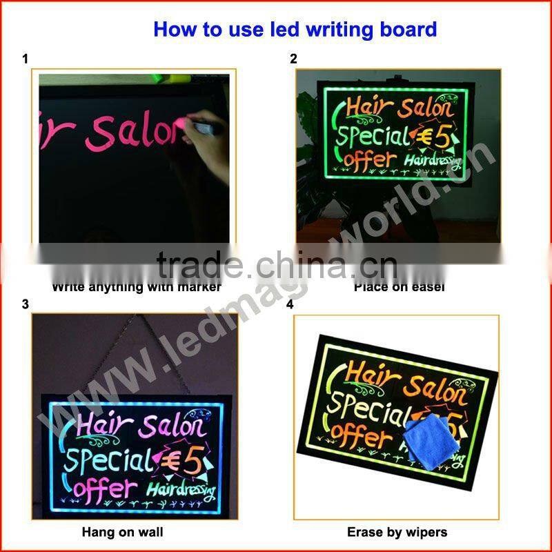 High Quality Sparkle Neon Marker Pen Chalk Board LED Writing Board