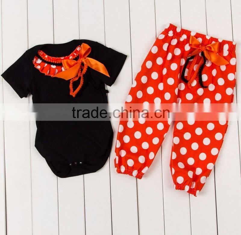 Super Cute Newborn Baby Girls Light Pink Short Sleeve Romper Matching Polka Dot Pants Summer Kids Cotton Pajamas Baby Romper Set
