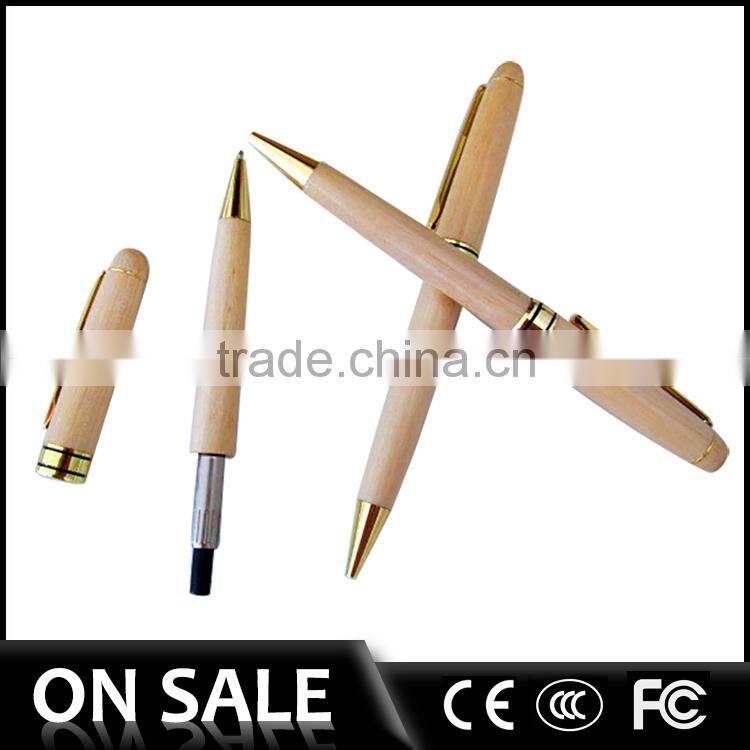 Promotional cheap price logo wooden pen