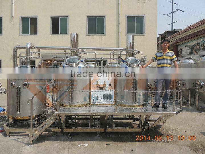 Hot sale 300l high-end skid mounted brewhouse, brew pub equipment CE/ISO 9001:2008