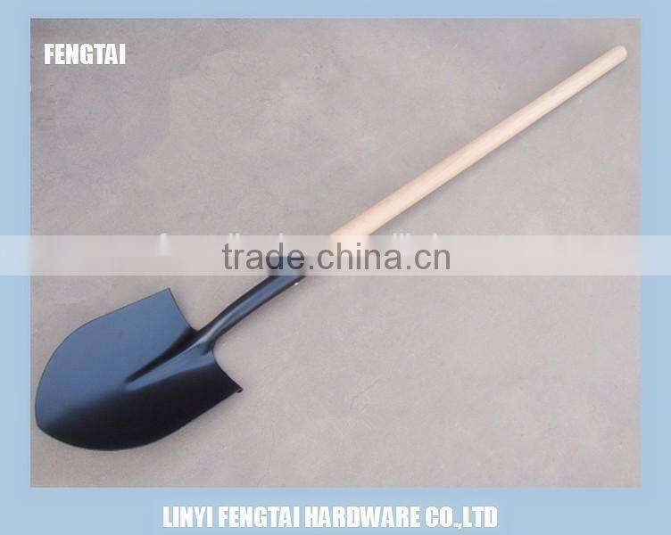 S518 Heavy Duty Round Wooden Handle Shovel