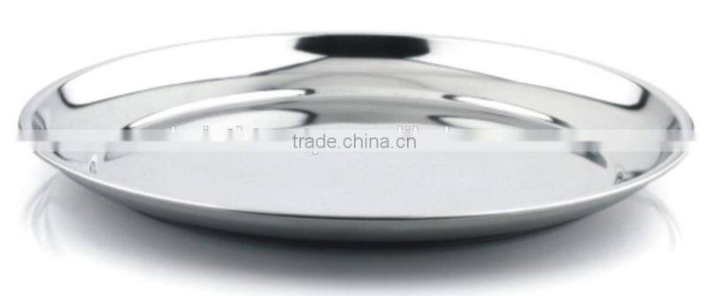 Stainless Steel Round Dinner Plate/Tray for the Hotel or the Family