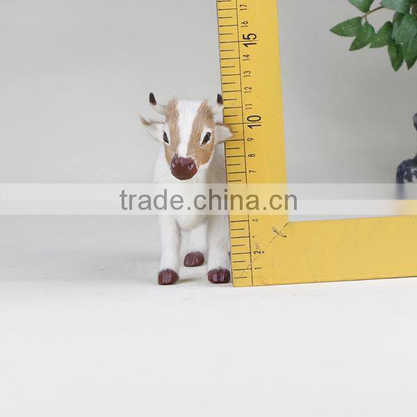 cute mini calf figurine cow horn decoration