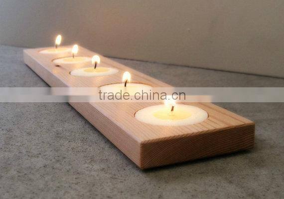 Modern Home Decoration Tea Light Wooden Candle Holder Reclaimed Wood Candle Holders