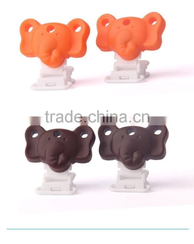 Colorful Elephant Silicone Baby Pacifier Chain Clamp