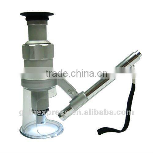 40x Mini Portable Measuring Microscope + Helicoid focusing + LED Penlight