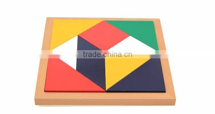 Wooden montessori education toy tangram jigsaw puzzle