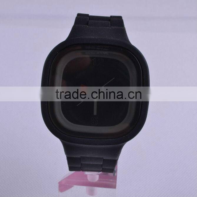Stylish square face quartz silicon jelly watch
