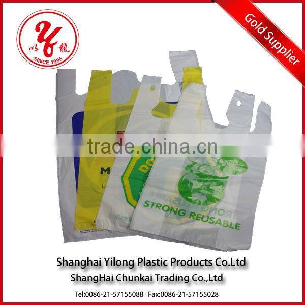 fashion custom design shopping plastic t-shirt bag