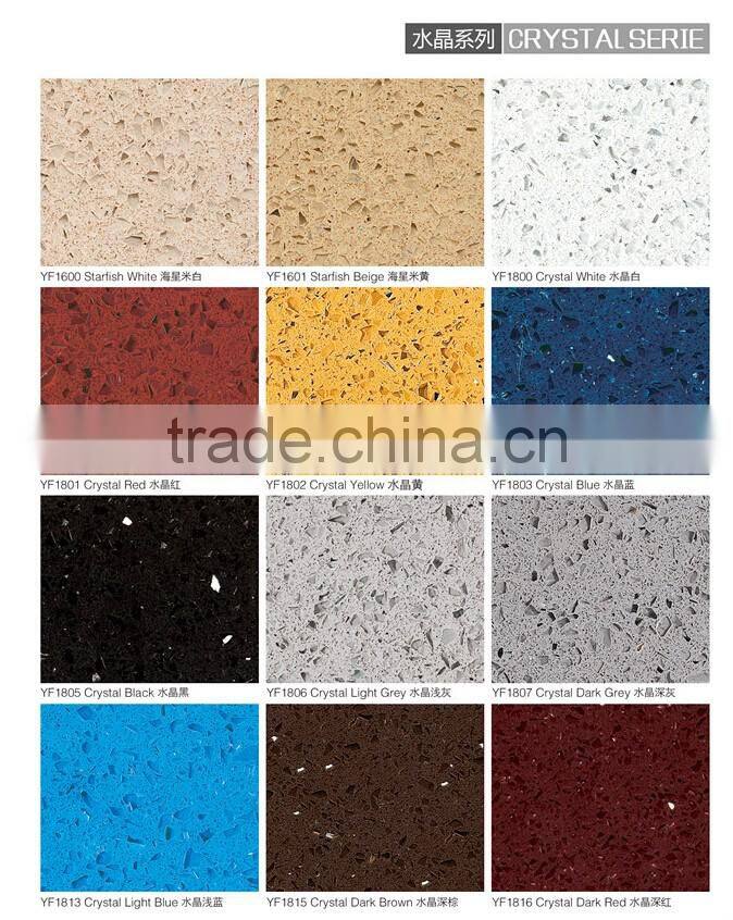 Artificial crystal black quartz stone big slabs for sale