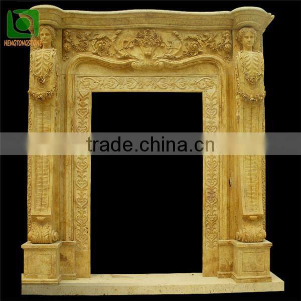 Figure Carved Yellow Stone Door Surround
