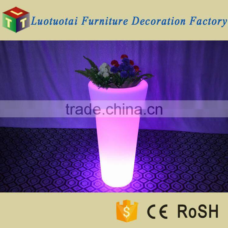 Modern round shape high LED flower pot/LED planter with 16 color changing for outdoor