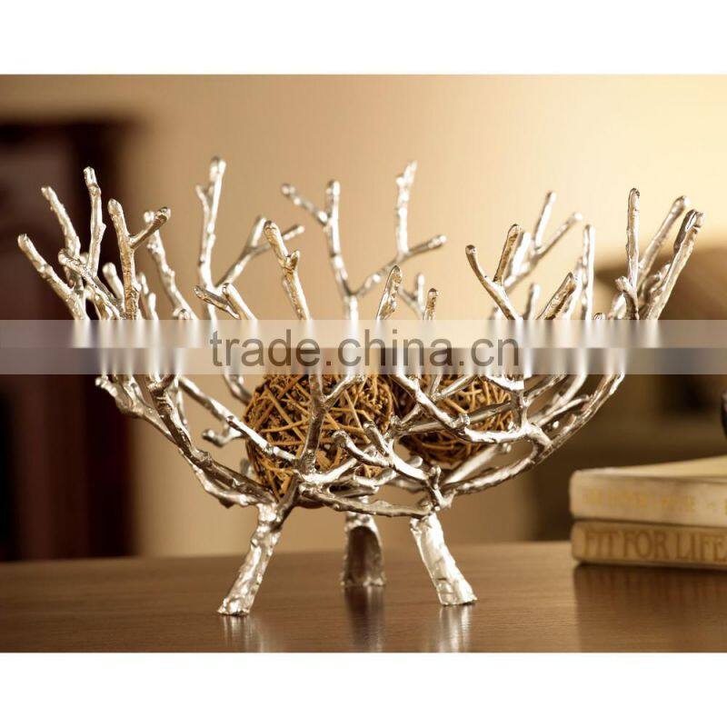 decorative gold fruit bowl metal basket