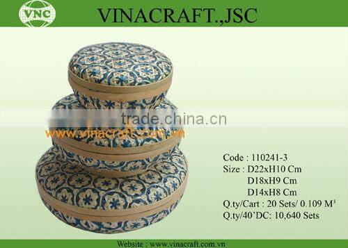 Decorative bamboo box set of 3