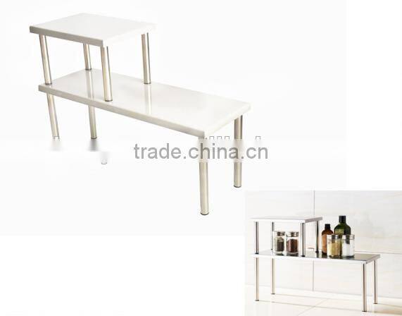2 Tiers Rectangle Metal Sauce Bottle Storage Kitchen Shelf