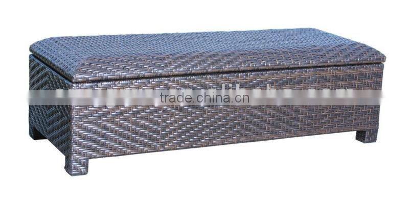 2017 Trade Assurance Sigma Customized Outdoor Wicker Brown long rattan storage ottoman