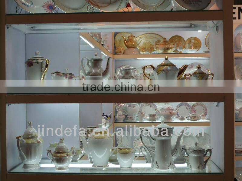 porceain tea set with gold