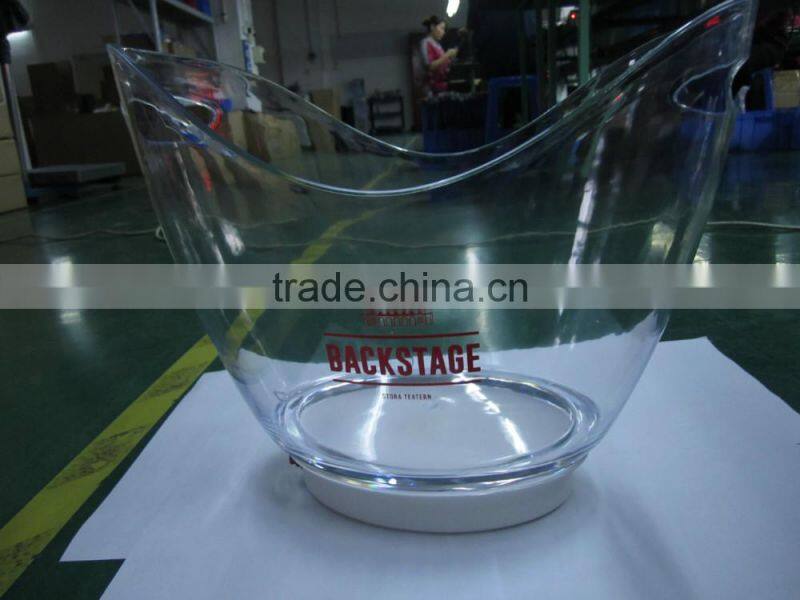 Clear Plastic Ice Bucket For Wine cooler