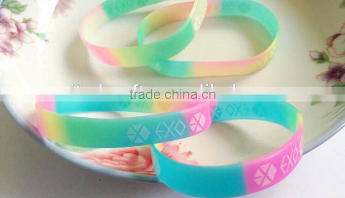 Luminous Colorful Rubber Bands silicone Bracelet